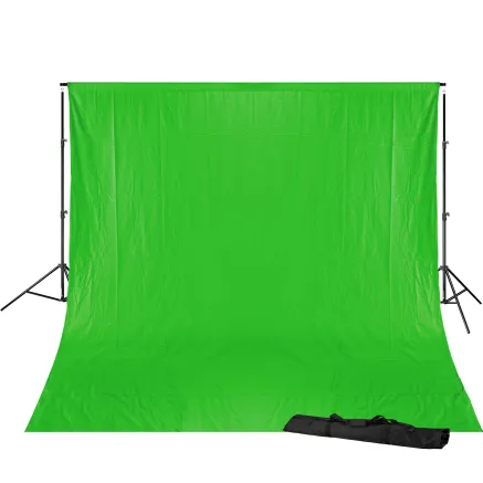 BRESSER BR-D23 Fonu stirpinājumu komplekts ar 3 x 4m Chromakey Green audumu
