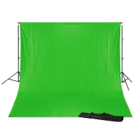 Fonu komplekti ar turētāju - BRESSER BR-D23 Fonu stirpinājumu komplekts ar 3 x 4m Chromakey Green audumu - perc šodien veikalā un ar piegādiFonu komplekti ar turētāju - BRESSER BR-D23 Fonu stirpinājumu komplekts ar 3 x 4m Chromakey Green audumu - perc šodien veikalā un ar piegādi