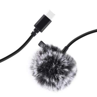 Puluz PU425 Jack Lavalier Wired Condenser Recording Microphone 1.5m USB-C / Type-C