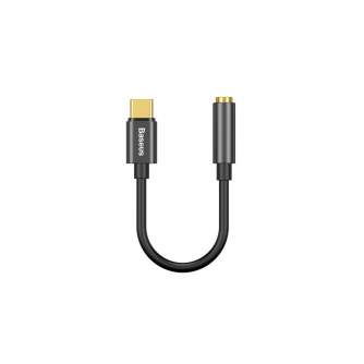 Кабели - Baseus L54 Audio Adapter USB-C + mini jack 3,5mm (Black) - купить сегодня в магазине и с доставкой