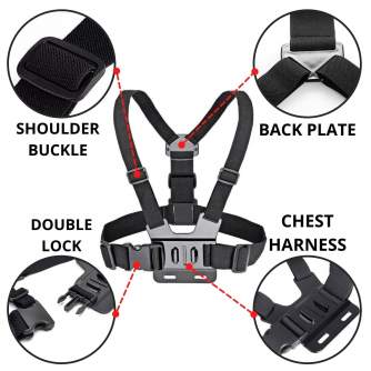 Sporta kameru aksesuāri - Adjustable Chest Belt Strap with 2 Mount Position - ātri pasūtīt no ražotāja