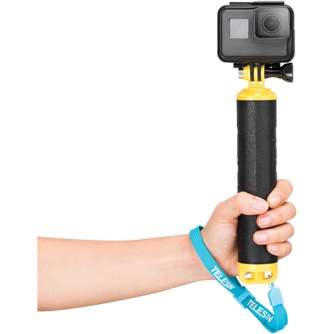 Sporta kameru aksesuāri - Rubber Floating Hand Grip Telesin for Action and Sport Cameras (GP-MNP-300-YL) - perc šodien veikalā un ar piegādi