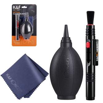 Cleaning Products - K&F Concept 3in1 Camera Cleaning Kit Lens Brushes+Cleaning Pen+Cleaning Cloth for Camera Lenses & Filters Sensor Screen LCD - quick order from manufacturer