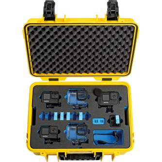 Cases - BW OUTDOOR CASE TYPE 4000 FOR 1X GOPRO HERO 9 BUNDLE, 4X GOPRO HERO 9, GOPRO WATERPROOF YELLOW 4000/Y/GOPRO9 - quick order from manufacturer