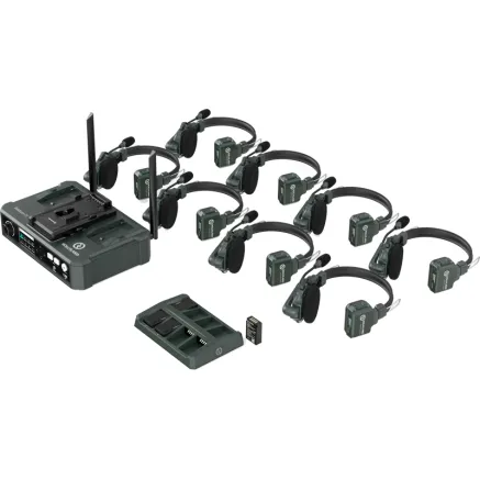 HOLLYLAND SOLIDCOM C1 FULL DUPLEX WIRELESS INTERCOM SYSTEM WITH HUB & 8 HEADSETS SOLIDCOM C1-8S