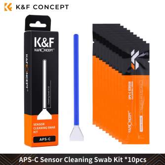 Foto kameras tīrīšana - K&F Concept 16mm DSLR or SLR Camera APS-C Sensor Cleaning Swab Kit *10pcs SKU.1697A - perc šodien veikalā un ar piegādi