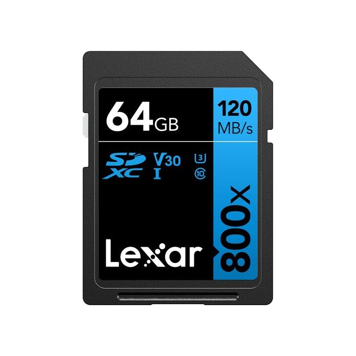 Memory Cards - Lexar Professional 800x SDXC UHS-I cards, C10 V10 U1, R120/45MB 64GB - buy today in store and with delivery