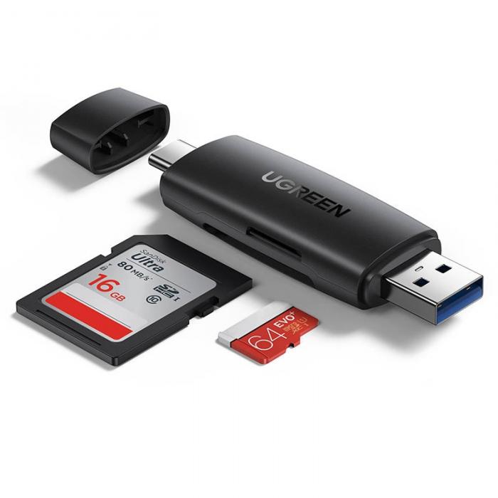 Vairs neražo - CM304 USB + USB-C Card Reader SD + microSD Black