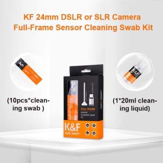 Чистящие средства - K&F Concept Full-frame Набор для чистки сенсора, щетка 10шт + жидкость для - быстрый заказ от производителя