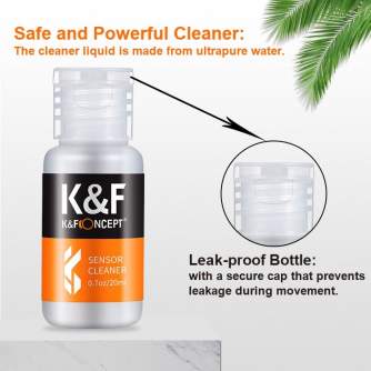 Foto kameras tīrīšana - K&F Concept Full-frame sensoru tīrīšanas komplekts, tampons x10 + lēcu tīrīšanas - ātri pasūtīt no ražotāja