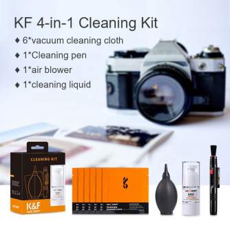 Foto kameras tīrīšana - K&F Concept 4in1 kameras objektīvu tīrīšanas komplekts DSLR kamerai - perc šodien veikalā un ar piegādi
