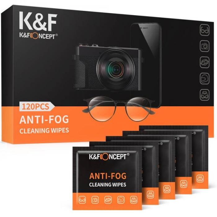 Cleaning Products - K&F Concept 120pcs Anti Fog Glasses Wipes 10x15cm Individually Wrapped for - buy today in store and with delivery