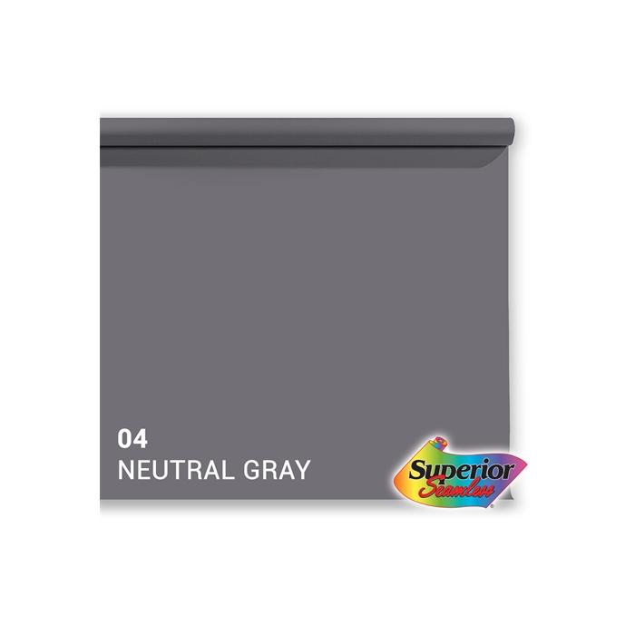 Foto foni - Superior Background Paper 04 Neutral Grey (74 Grey Smoke) 2.72 x 11m - perc šodien veikalā un ar piegādi