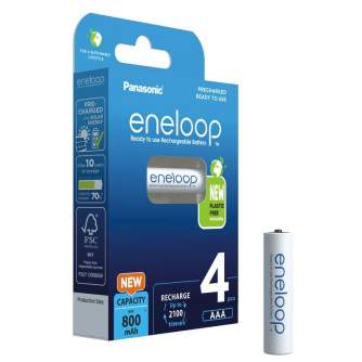Baterijas, akumulatori un lādētāji - Panasonic ENELOOP BK-3MCDE/4BE, 1900 mAh (4xAA) Eco pack - perc šodien veikalā un ar piegādi