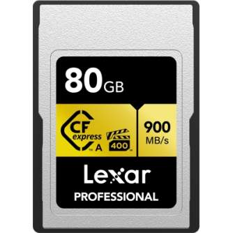 Atmiņas kartes - Lexar Pro CFexpress Type A GOLD R900/W800 80GB - perc šodien veikalā un ar piegādi