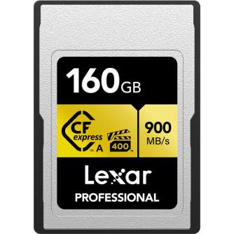 Карты памяти - LEXAR CFEXPRESS PRO GOLD R900/W800 (VPG400) 160GB (TYPE A) LCAGOLD160G-RNENG - купить сегодня в магазине и с дост