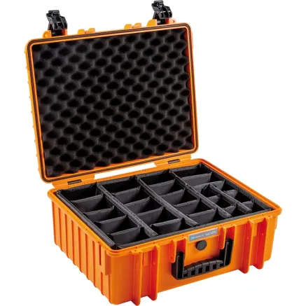 BW OUTDOOR CASE TYPE 6000 WITH DIVIDER SYSTEM (RPD) ORANGE 6000/O/RPD