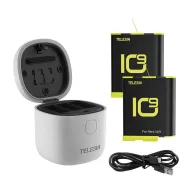Accessories for Action Cameras - Telesin 3-slot waterproof charger Allin box for GoPro Hero 9 / Hero 10 + 2 batteries (GP-BTR-905-GY-B) - quick order from manufacturerAccessories for Action Cameras - Telesin 3-slot waterproof charger Allin box for GoPro Hero 9 / Hero 10 + 2 batteries (GP-BTR-905-GY-B) - quick order from manufacturer