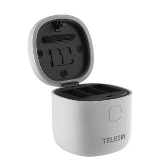 Sporta kameru aksesuāri - Telesin 3-slot waterproof charger Allin box for GoPro Hero 9 / Hero 10 + 2 batteries (GP-BTR-905-GY-B) - ātri pasūtīt no ražotāja