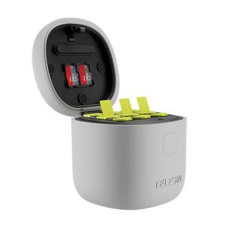 Sporta kameru aksesuāri - Telesin 3-slot waterproof charger Allin box for GoPro Hero 9 / Hero 10 + 3 batteries (GP-BTR-906-GY-B) - ātri pasūtīt no ražotāja