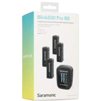 Bezvadu piespraužamie mikrofoni - Saramonic Blink 500 Pro B8 2,4GHz wireless w/3,5mm / 4-Channel Wireless Microphone System - perc šodien veikalā un ar piegādi