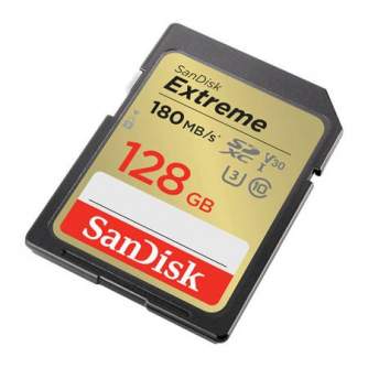 Карты памяти - SANDISK EXTREME SDXC 128 GB 180/90 MB/s UHS-I U3 memory card (SDSDXVA-128G-GNCIN) - купить сегодня в магазине и с