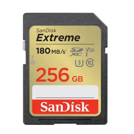 SANDISK EXTREME SDXC 256 GB 180/130 MB/s UHS-I U3 memory card (SDSDXVV-256G-GNCIN)