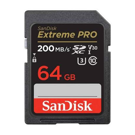 Atmiņas kartes - SANDISK EXTREME PRO SDXC 64GB 200/90 MB/s UHS-I U3 memory card (SDSDXXU-064G-GN4IN) - perc šodien veikalā un ar piegādi