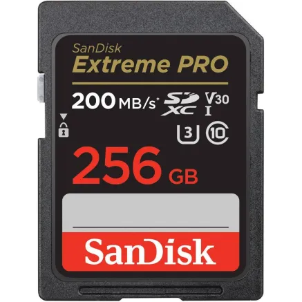 SANDISK EXTREME PRO SDXC 256GB 200/140 MB/s UHS-I U3 memory card (SDSDXXD-256G-GN4IN)