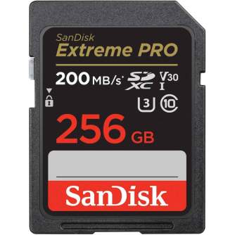 Atmiņas kartes - SANDISK EXTREME PRO SDXC 256GB 200/140 MB/s UHS-I U3 memory card (SDSDXXD-256G-GN4IN) - perc šodien veikalā un ar piegādi