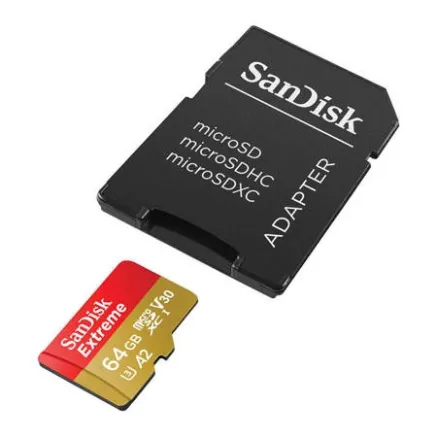 SANDISK EXTREME microSDXC 64 GB 170/80 MB/s UHS-I U3 memory card (SDSQXAH-064G-GN6MA)