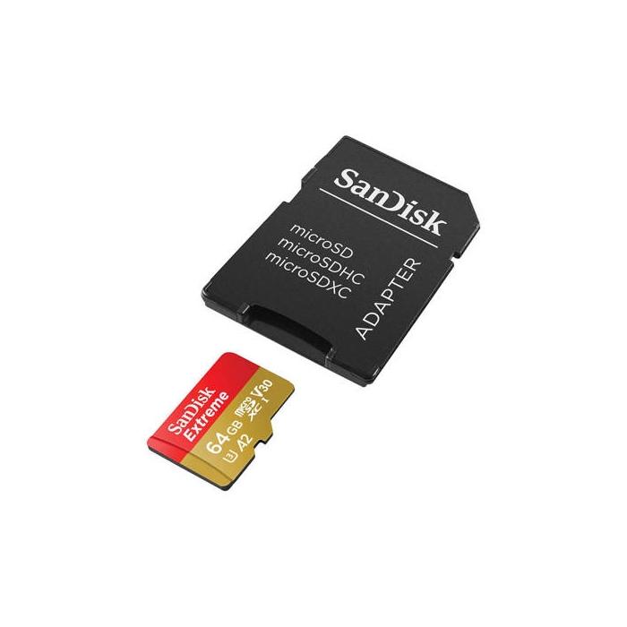 Atmiņas kartes - SANDISK EXTREME microSDXC 64 GB 170/80 MB/s UHS-I U3 memory card (SDSQXAH-064G-GN6MA) - perc šodien veikalā un ar piegādi