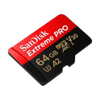 Карты памяти - SANDISK EXTREME PRO microSDXC 64GB 200/90 MB/s UHS-I U3 memory card (SDSQXCU-064G-GN6MA) - купить сегодня в магаз