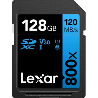 Atmiņas kartes - LEXAR Professional 800x SDXC UHS-I cards, C10 V30 U3, R120/45MB 128GB - ātri pasūtīt no ražotāja
