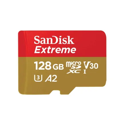 SANDISK EXTREME microSDXC 128 GB 190/90 MB/s UHS-I U3 ActionCam memory card (SDSQXAA-128G-GN6AA)