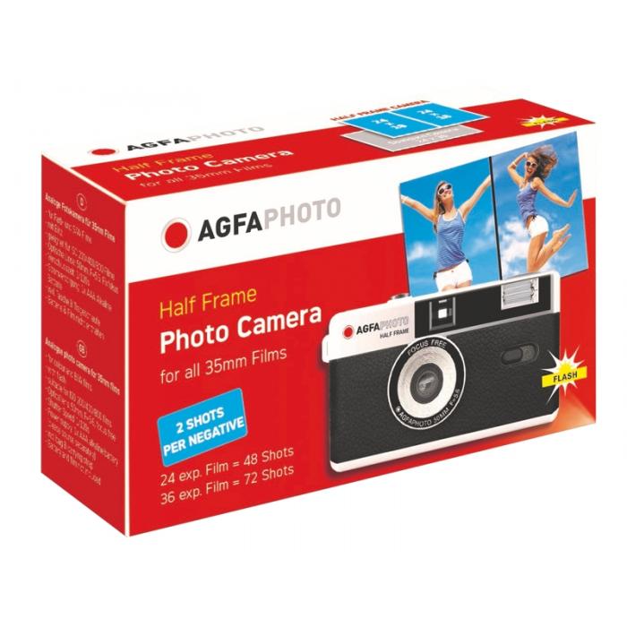 Filmu kameras - AGFAPHOTO HALF FRAME PHOTO CAMERA 35MM BLACK 603010 - perc šodien veikalā un ar piegādi