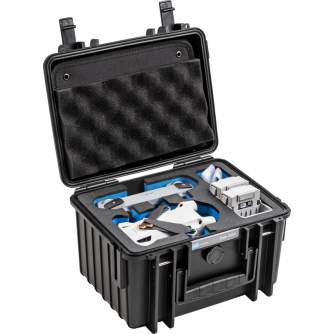 Cases - BW OUTDOOR CASES TYPE 2000 FOR DJI MINI3 PRO, DJI RC-N1 OR DJI RC, CHARGING-CRADLE, 4 BAT , BLACK 2000/B/MINI3 - quick order from manufacturer
