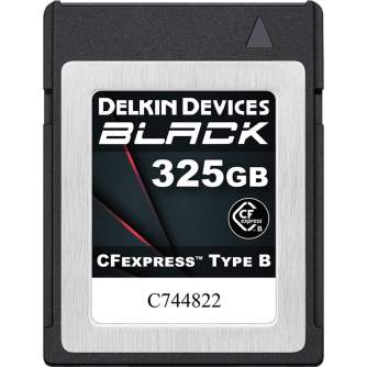 Atmiņas kartes - DELKIN CFEXPRESS BLACK R1725/W1530 325GB DCFXBBLK325 - ātri pasūtīt no ražotāja