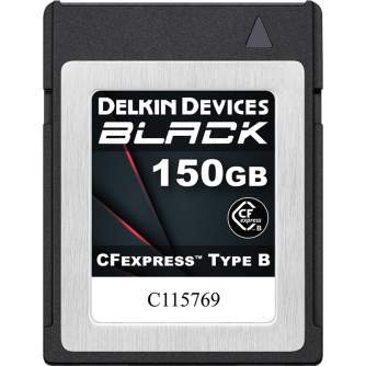 Atmiņas kartes - DELKIN CFEXPRESS BLACK R1725/W1530 150GB DCFXBBLK150 - perc šodien veikalā un ar piegādi