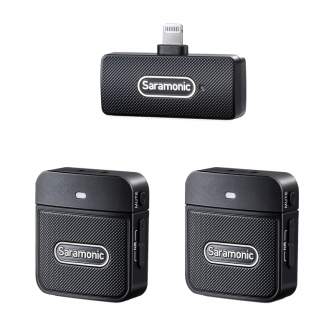 Bezvadu piespraužamie mikrofoni - Saramonic Blink100 B4 wireless audio transmission kit (RXDI + TX + TX) for Lightning iPhone - perc šodien veikalā un ar piegādi