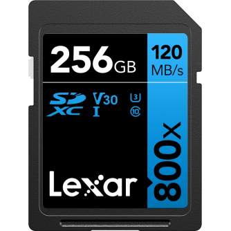 Lexar Professional 800x SDXC UHS-I cards, C10 V30 U3,R120/45MB 256GB