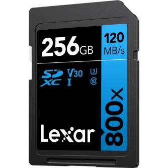Atmiņas kartes - Lexar Professional 800x SDXC UHS-I cards, C10 V30 U3, R120/45MB 256GB - ātri pasūtīt no ražotāja