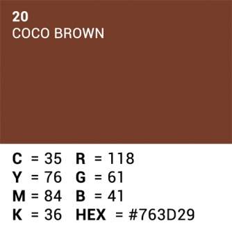 Foto foni - Superior Background Paper 20 Coco Brown 2.72 x 11m - perc šodien veikalā un ar piegādi