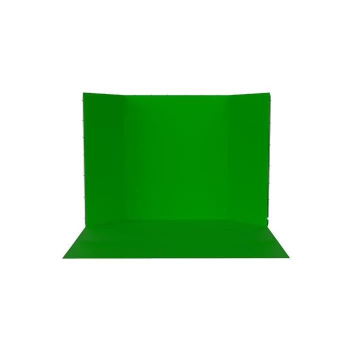 Fonu komplekti ar turētāju - StudioKing Panoramic Background Green Screen FSF-240400PT 240x400 cm - ātri pasūtīt no ražotāja