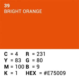 Foto foni - Superior Background Paper 39 Bright Orange 2.72 x 11m - perc šodien veikalā un ar piegādi
