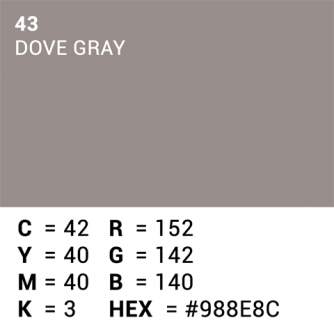 Foto foni - Superior Background Paper 43 Dove Grey 1.35 x 11m - ātri pasūtīt no ražotāja