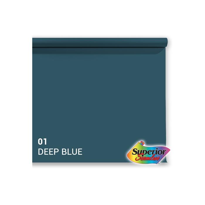 Foto foni - Superior Background Paper 01 Deep Blue 2.72 x 11m - perc šodien veikalā un ar piegādi