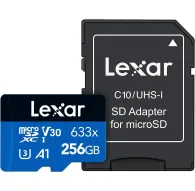 Карты памяти - LEXAR 633X MICROSDHC/SDXC W/ADAP (V30) R95/W45 256GB - быстрый заказ от производителяКарты памяти - LEXAR 633X MICROSDHC/SDXC W/ADAP (V30) R95/W45 256GB - быстрый заказ от производителя