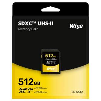 Memory Cards - Wise SDXC UHS-II V90 290MB/s 512GB - quick order from manufacturer
