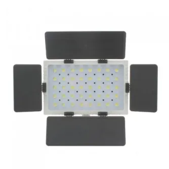 Linkstar VD-405V-K2 LED lamp with four black barn doors and battery, compact studio lighting panel